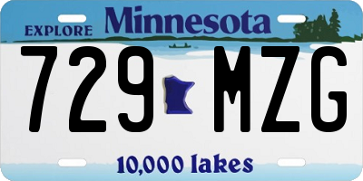 MN license plate 729MZG