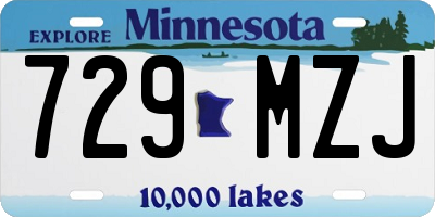 MN license plate 729MZJ