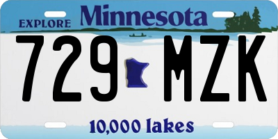 MN license plate 729MZK