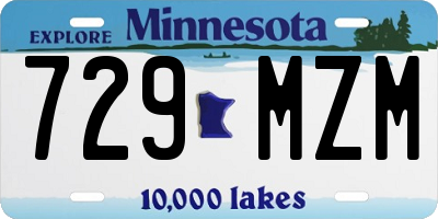 MN license plate 729MZM