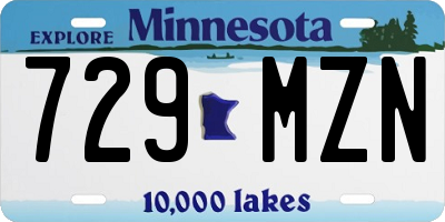 MN license plate 729MZN