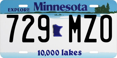 MN license plate 729MZO