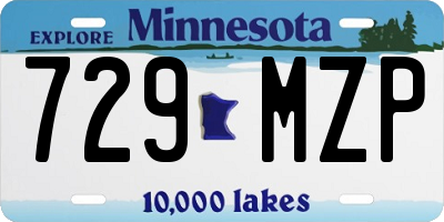 MN license plate 729MZP