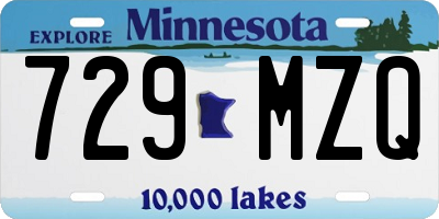 MN license plate 729MZQ