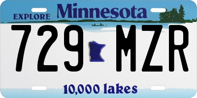 MN license plate 729MZR