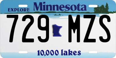 MN license plate 729MZS