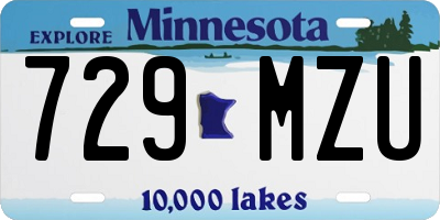 MN license plate 729MZU