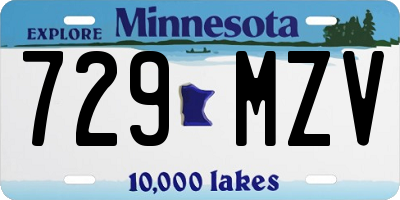 MN license plate 729MZV