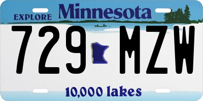 MN license plate 729MZW