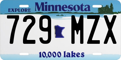 MN license plate 729MZX