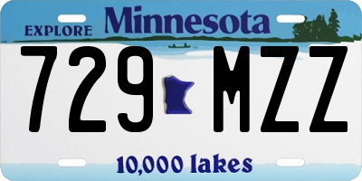MN license plate 729MZZ