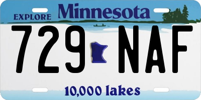MN license plate 729NAF