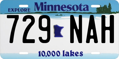 MN license plate 729NAH