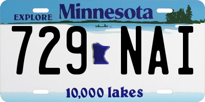 MN license plate 729NAI