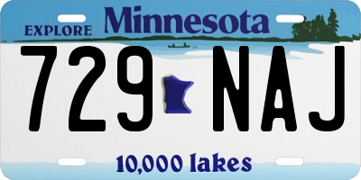 MN license plate 729NAJ