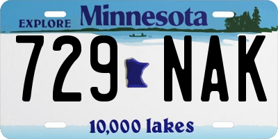 MN license plate 729NAK