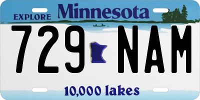 MN license plate 729NAM