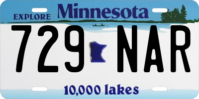 MN license plate 729NAR