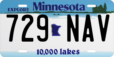 MN license plate 729NAV