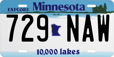 MN license plate 729NAW