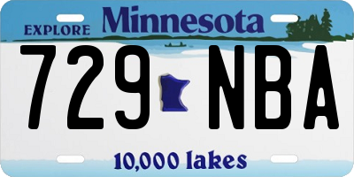 MN license plate 729NBA
