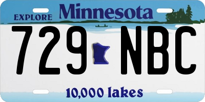 MN license plate 729NBC
