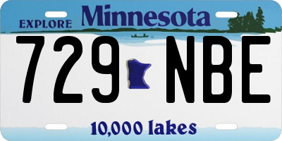 MN license plate 729NBE