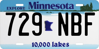 MN license plate 729NBF