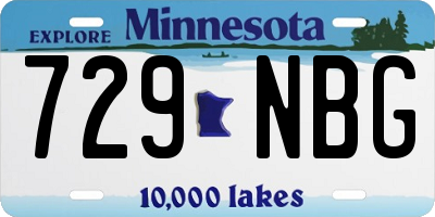 MN license plate 729NBG