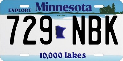 MN license plate 729NBK