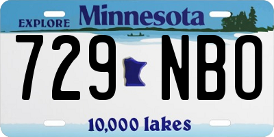 MN license plate 729NBO