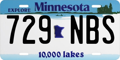 MN license plate 729NBS