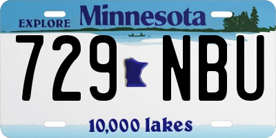 MN license plate 729NBU
