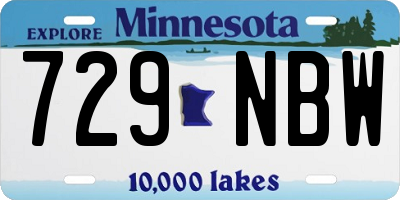 MN license plate 729NBW