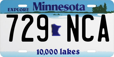 MN license plate 729NCA