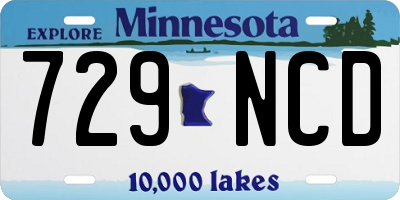 MN license plate 729NCD