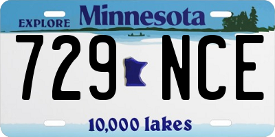 MN license plate 729NCE