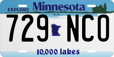 MN license plate 729NCO
