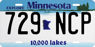 MN license plate 729NCP