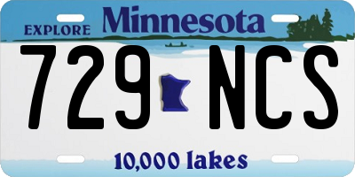 MN license plate 729NCS