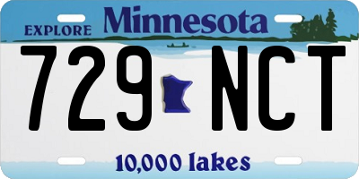 MN license plate 729NCT