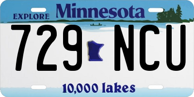 MN license plate 729NCU