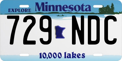 MN license plate 729NDC