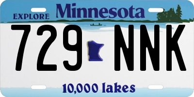MN license plate 729NNK