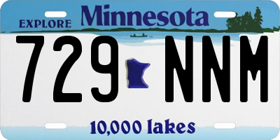 MN license plate 729NNM