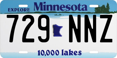 MN license plate 729NNZ