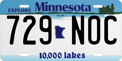 MN license plate 729NOC