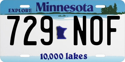 MN license plate 729NOF