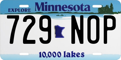 MN license plate 729NOP