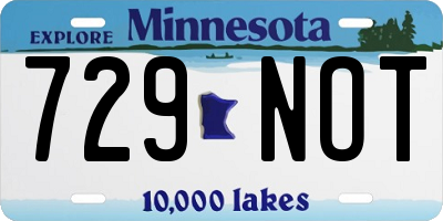 MN license plate 729NOT